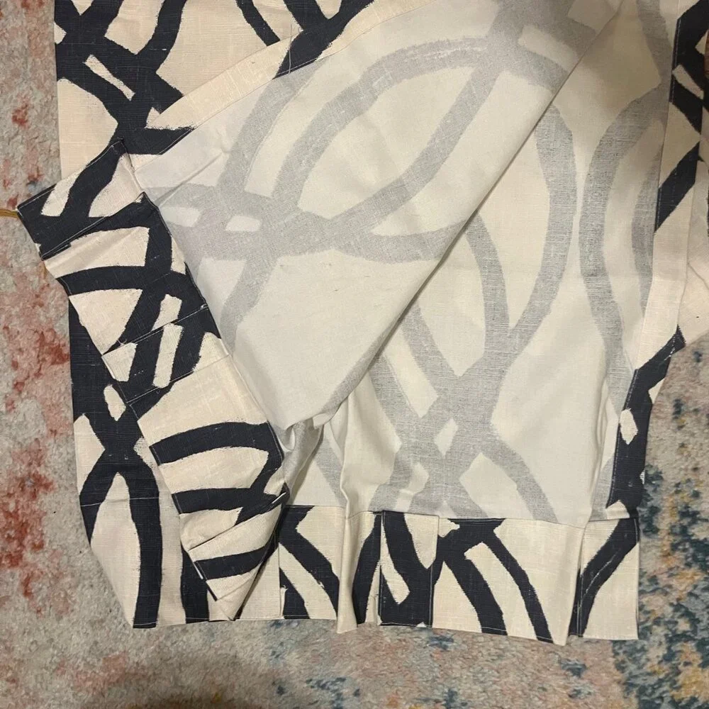 Set of 2 - 48x 63 Midnight West Elm Curtains Scribble